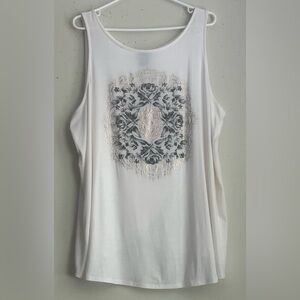 Torrid White Graphic Relaxed Tank Top